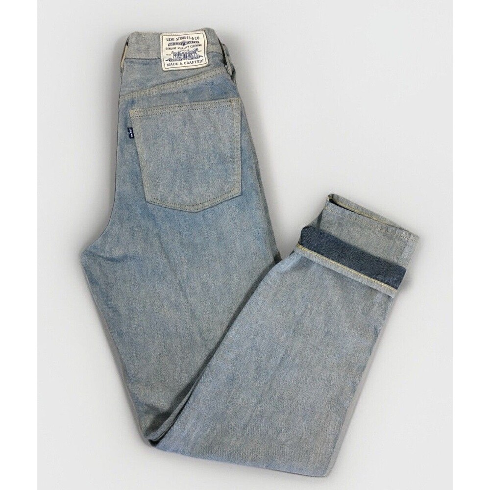 Levis Jeans Women’s 25 X 30 Big E Made & Crafted High Waist Blue Denim Column